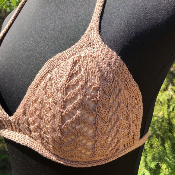 NEW Tan Stretch Knit Pant Crop Top Set Summer Loungewear Beach One Size XS/S - Picture 11 of 12